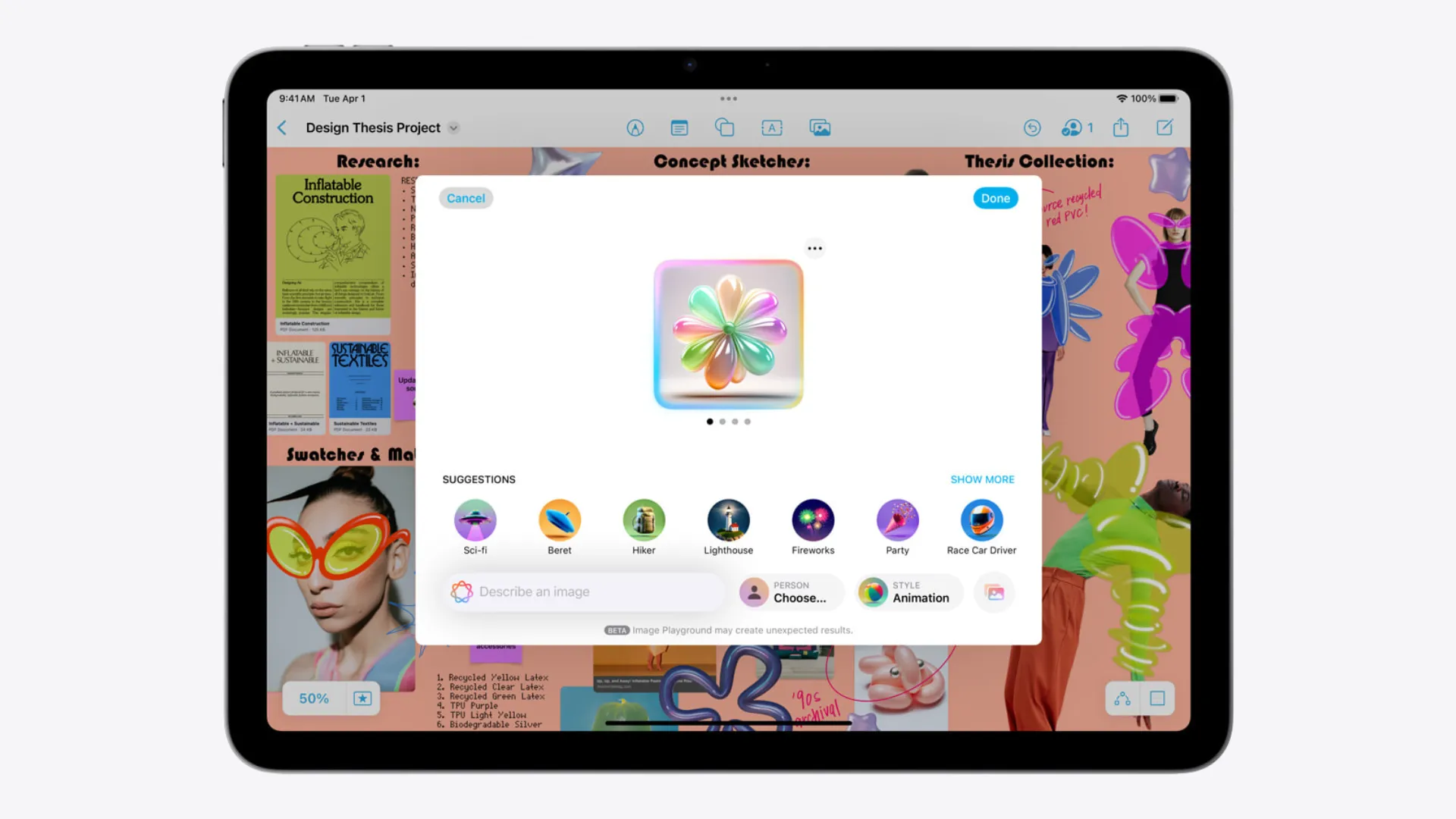 Ảnh chụp màn hình Apple Intelligence đang chạy trên iPad Air M3