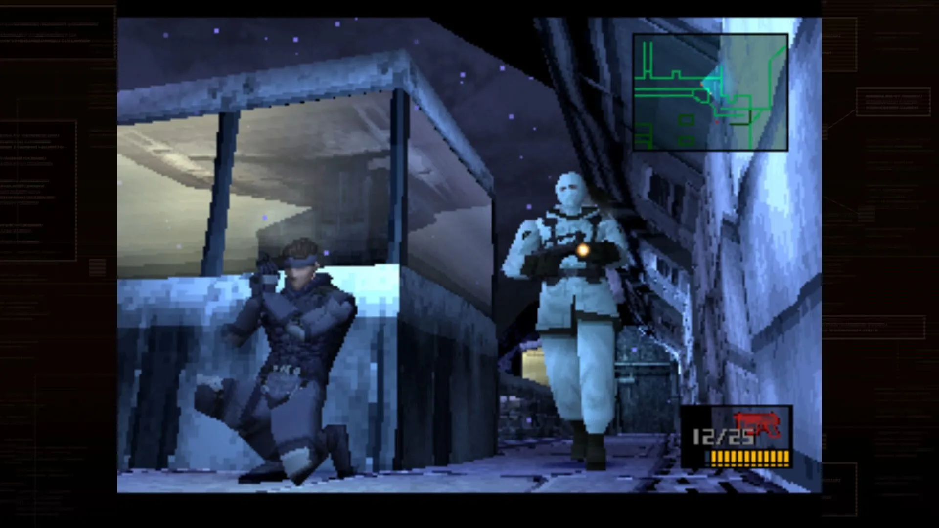 Ảnh chụp màn hình chính thức game Metal Gear Solid trên Steam, một biểu tượng của thể loại hành động lén lút.