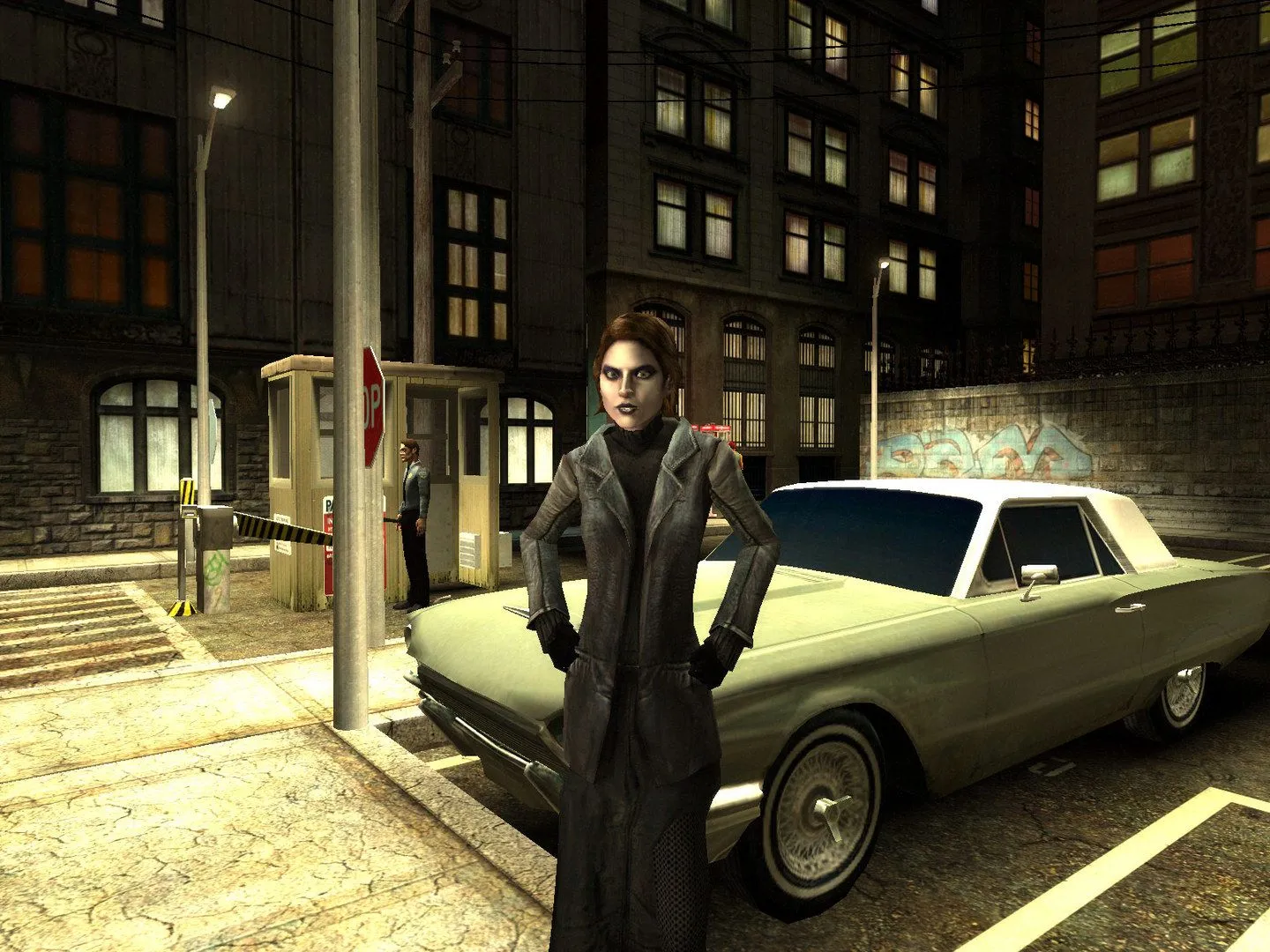 Ảnh chụp màn hình chính thức game Vampire: The Masquerade – Bloodlines từ Steam, cho thấy không khí đặc trưng của thế giới ma cà rồng.