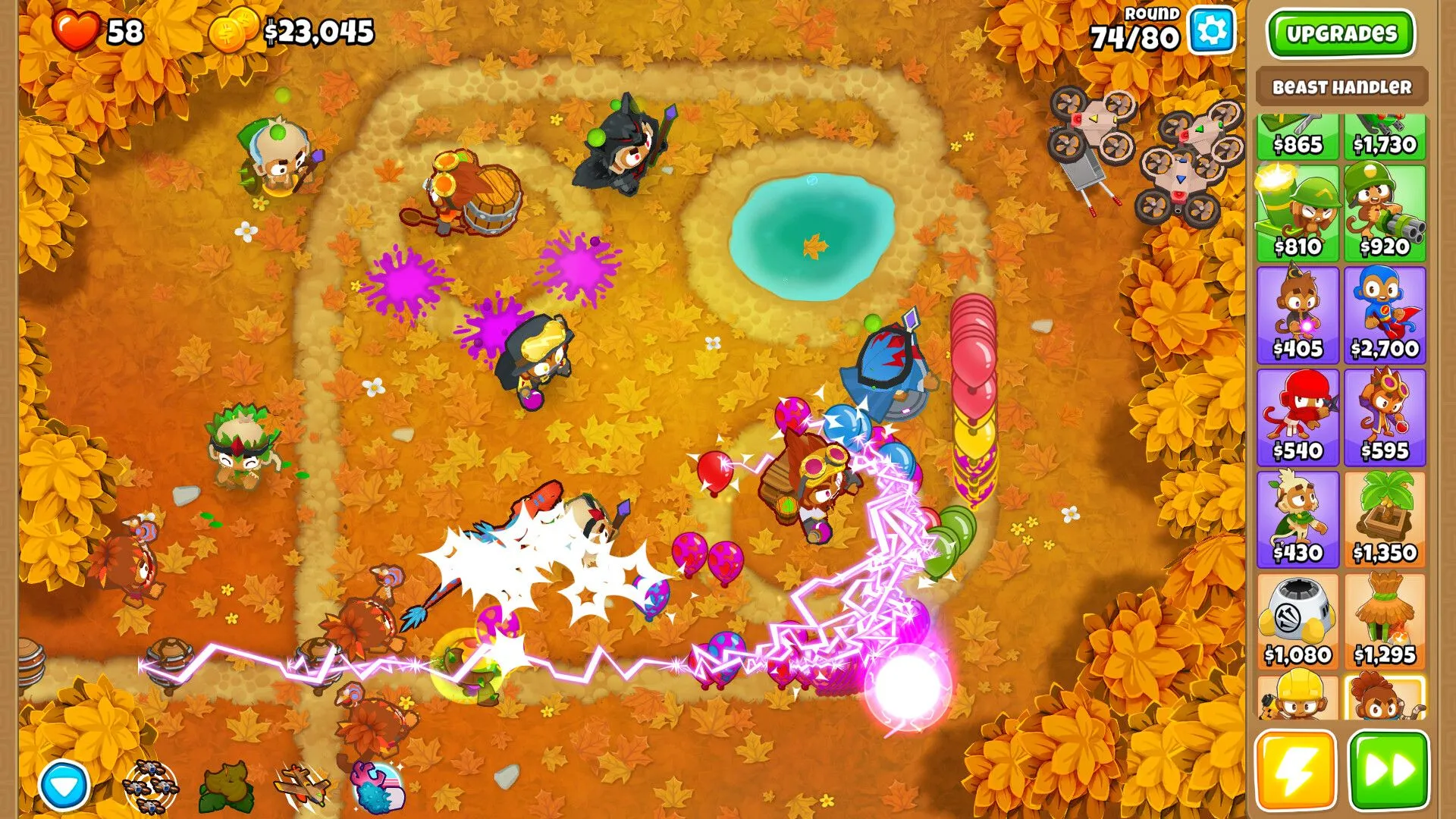 Ảnh chụp màn hình game Bloons Tower Defense, minh họa sự chuyển dịch của game web sang nền tảng di động