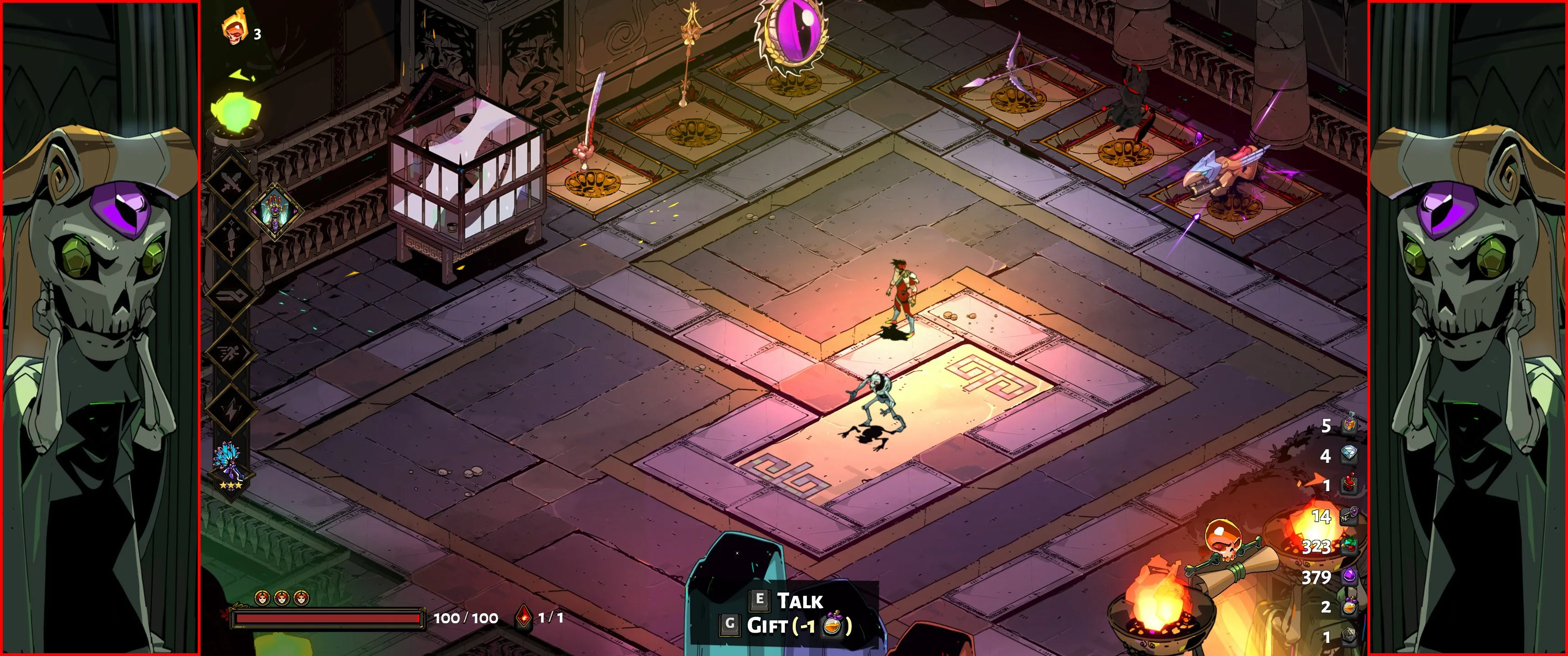 Ảnh chụp màn hình ultrawide từ game Hades.