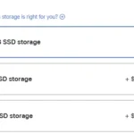 Bảng giá nâng cấp dung lượng SSD cho MacBook Pro trên website Apple