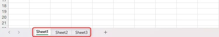 Bảng tính Excel với các trang tính được đặt tên mặc định là Sheet1, Sheet2, Sheet3, cần được đổi tên để dễ quản lý.