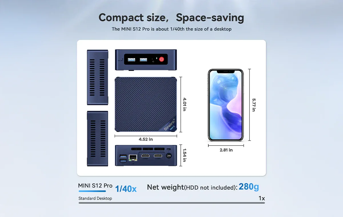 Beelink Mini S12 Pro với khả năng hỗ trợ hai màn hình 4K