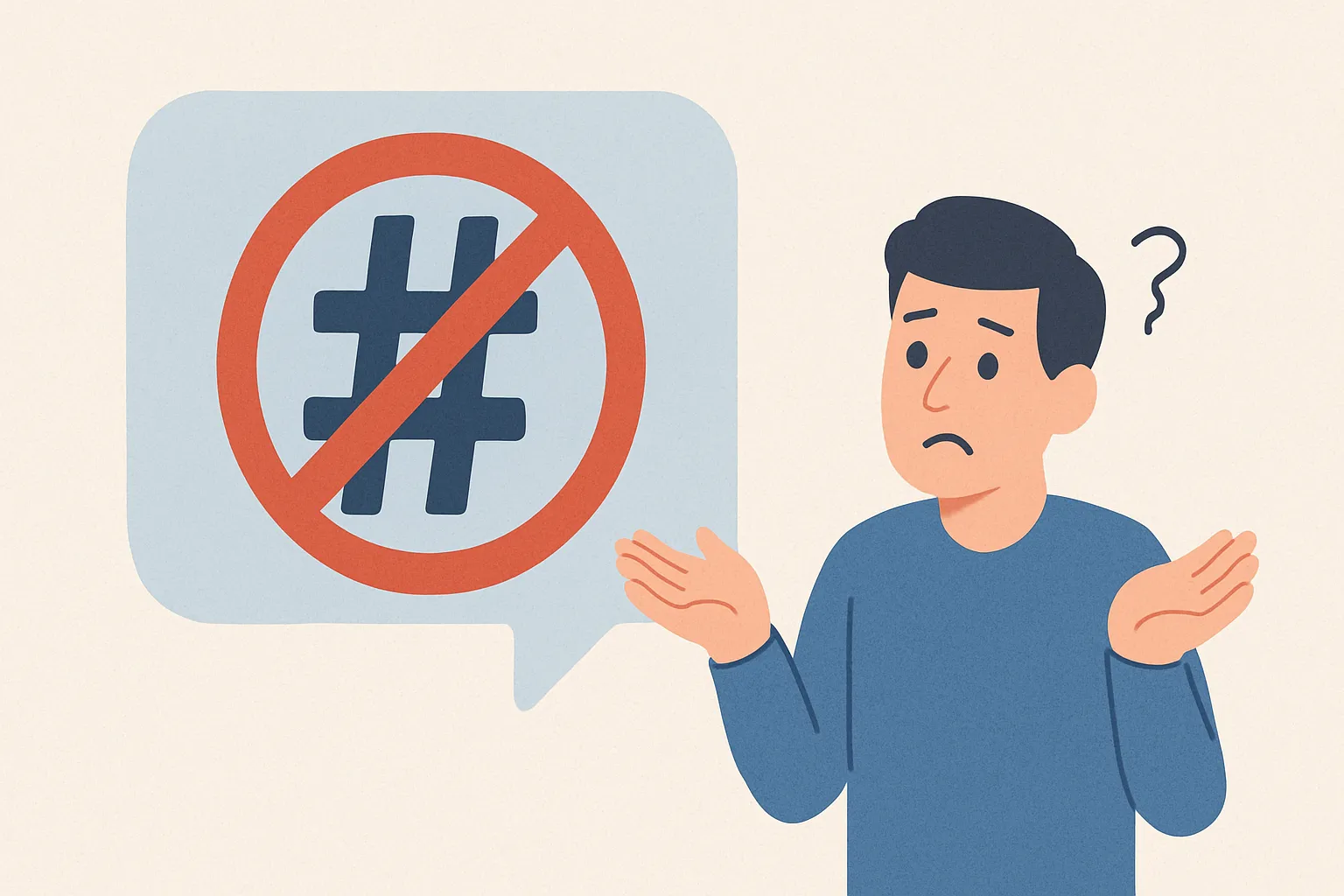Biểu tượng hashtag bị gạch bỏ báo hiệu không có tác dụng