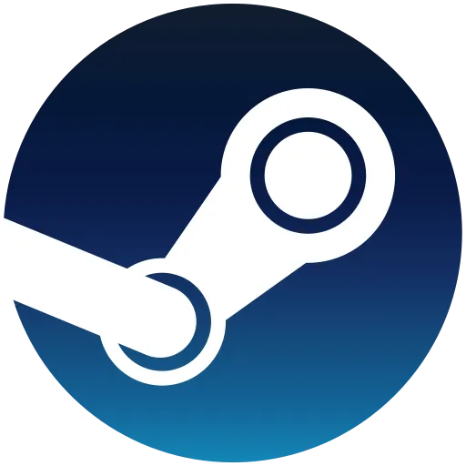 Biểu tượng logo Steam, đại diện cho nền tảng game đã được nâng cấp trình phát video trailer.
