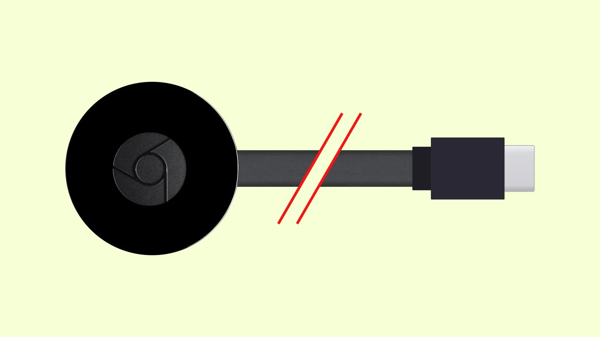 Biểu tượng lỗi hiển thị trên màn hình kết nối với Chromecast, báo hiệu sự cố kết nối.