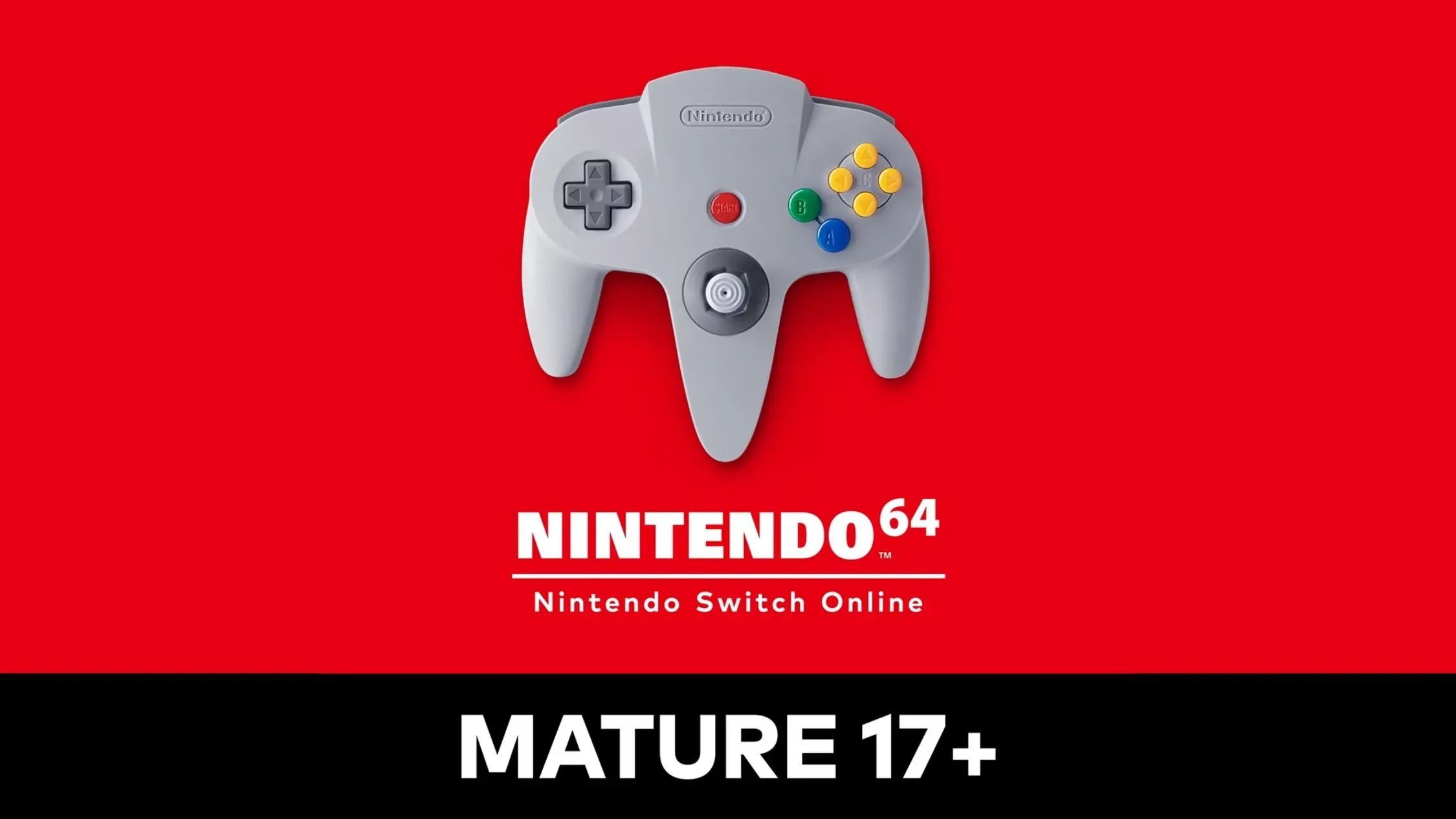 Biểu tượng ứng dụng giả lập Nintendo 64 Mature 17+ trên Nintendo Switch Online, dành riêng cho các tựa game xếp hạng trưởng thành.