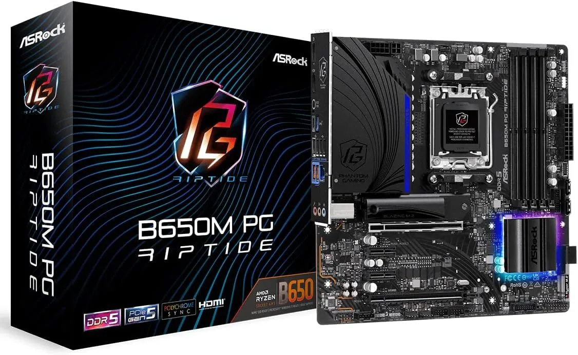 Bo mạch chủ ASRock B650M PG Riptide cho chip AMD AM5