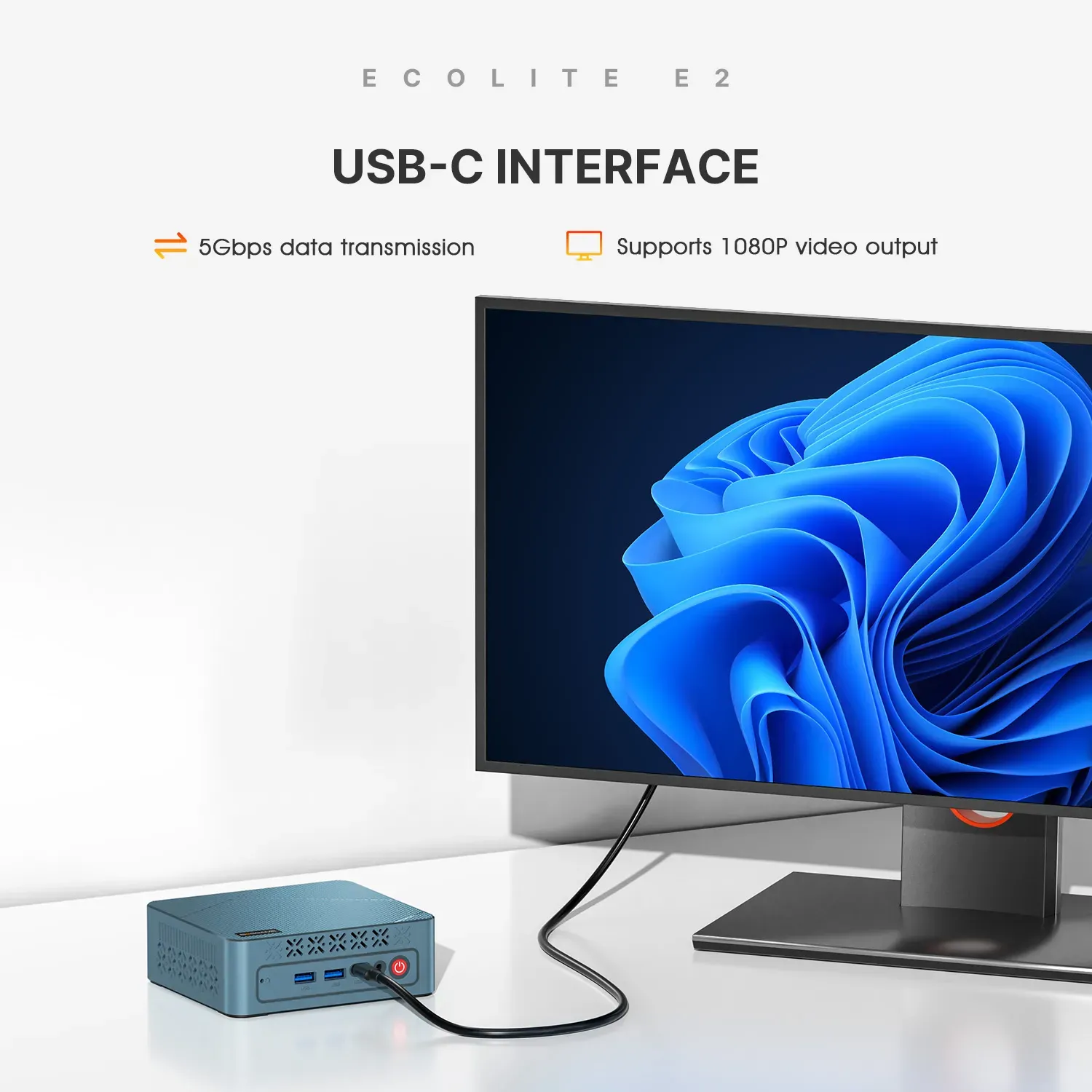 BOSGAME E2 với kết nối Wi-Fi 6E và nhiều cổng hiển thị