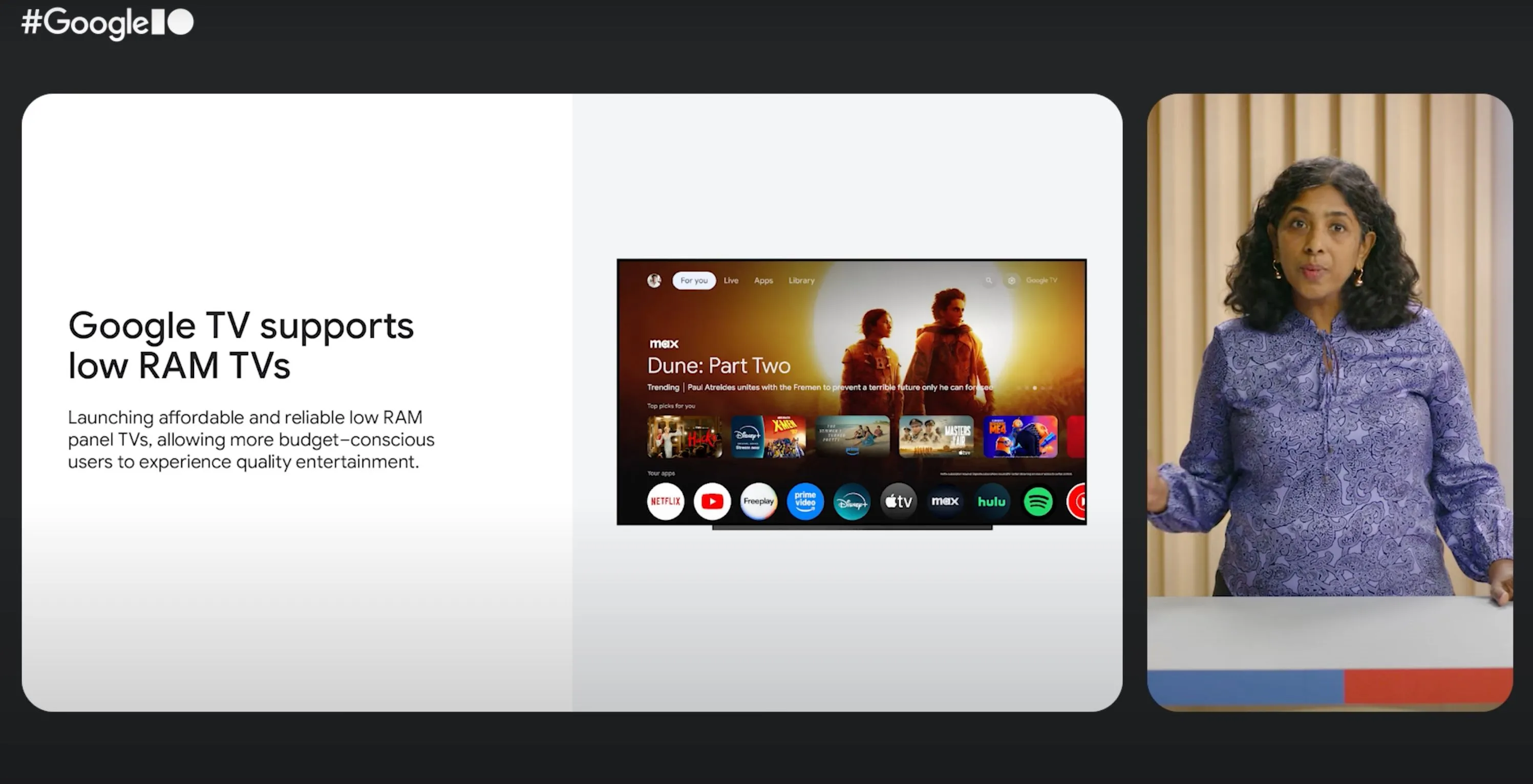 Các nhà phát triển Google thảo luận về các cải tiến và chiến lược phát triển Google TV tại sự kiện Google I/O 2025.