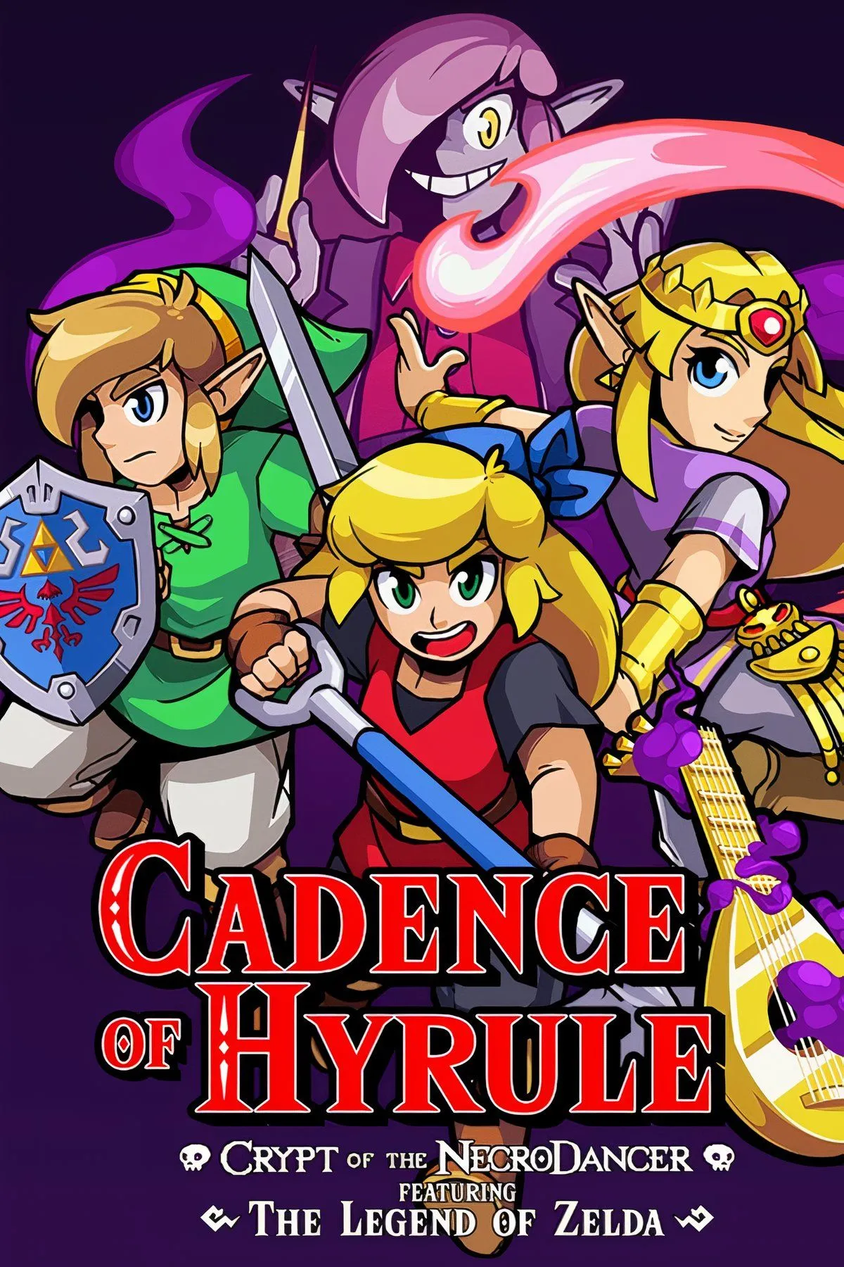 Các nhân vật trong Cadence of Hyrule: Crypt of the NecroDancer di chuyển theo nhịp điệu trên bản đồ 2D của Zelda