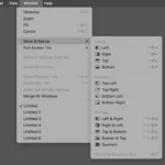 Các tùy chọn chia màn hình mặc định trong macOS Sequoia, hiển thị menu kéo cửa sổ sang trái hoặc phải