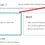 Cài đặt chế độ bảo mật nâng cao trong Microsoft Edge với tùy chọn "Cân bằng" được bật.