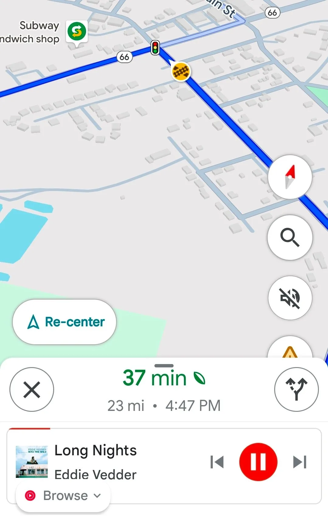 Cài đặt điều hướng Google Maps với tùy chọn &quot;Hiển thị điều khiển phát nhạc&quot; đã được khôi phục