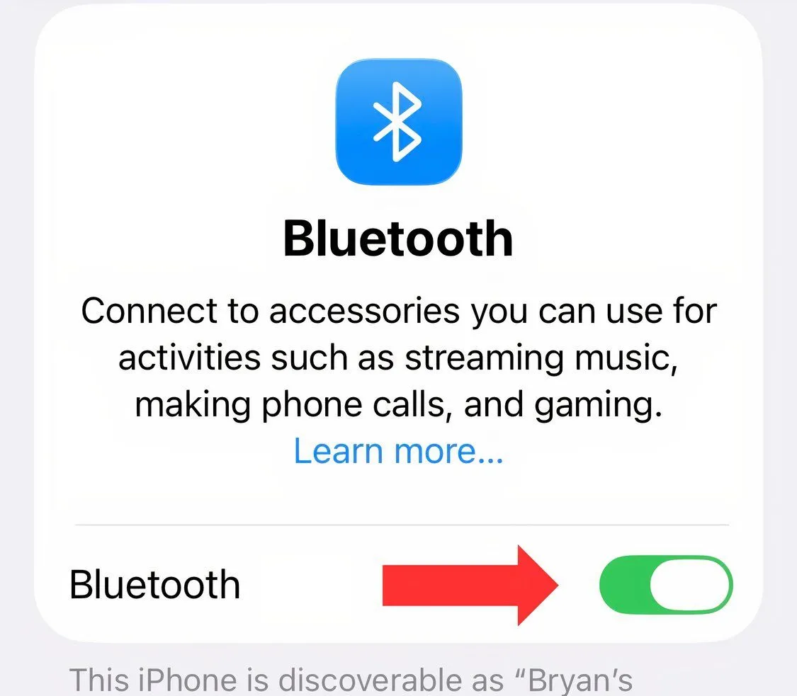 Cài đặt tắt Bluetooth trên iPhone