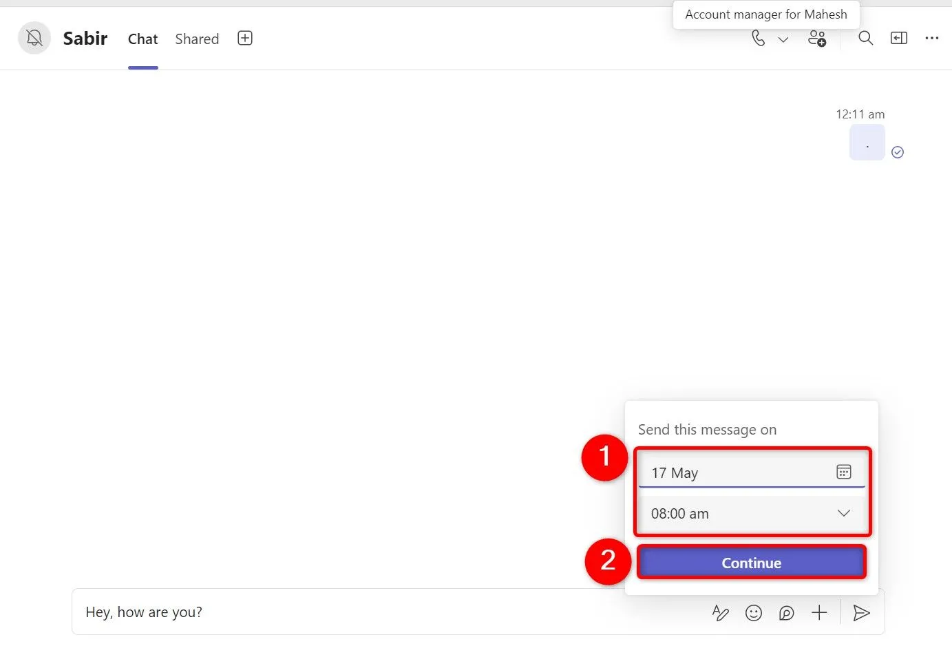 Cài đặt tùy chọn lên lịch gửi tin nhắn trong Microsoft Teams