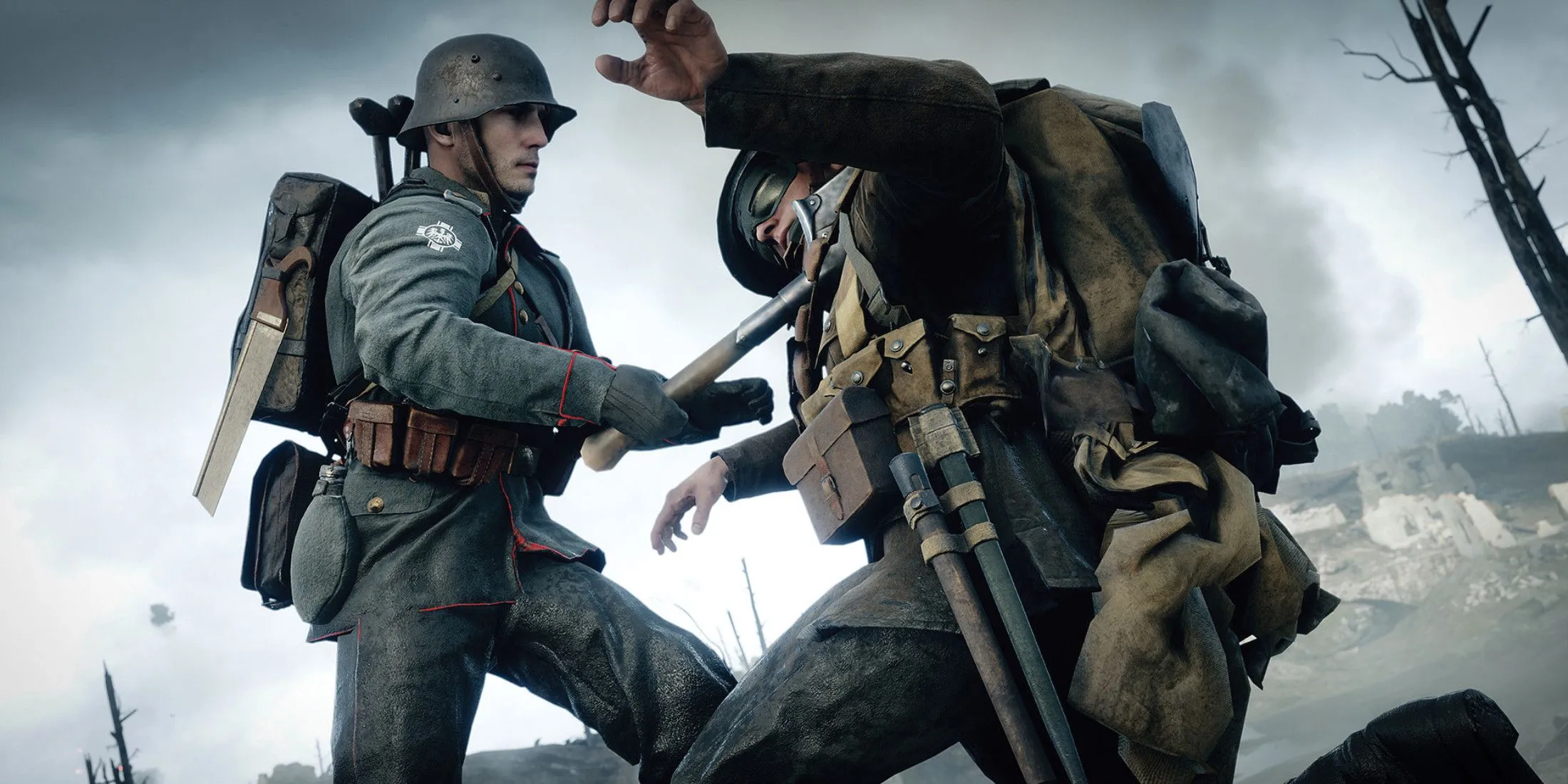 Cảnh cinematic ấn tượng với binh lính trong chiến dịch đơn Battlefield 1.