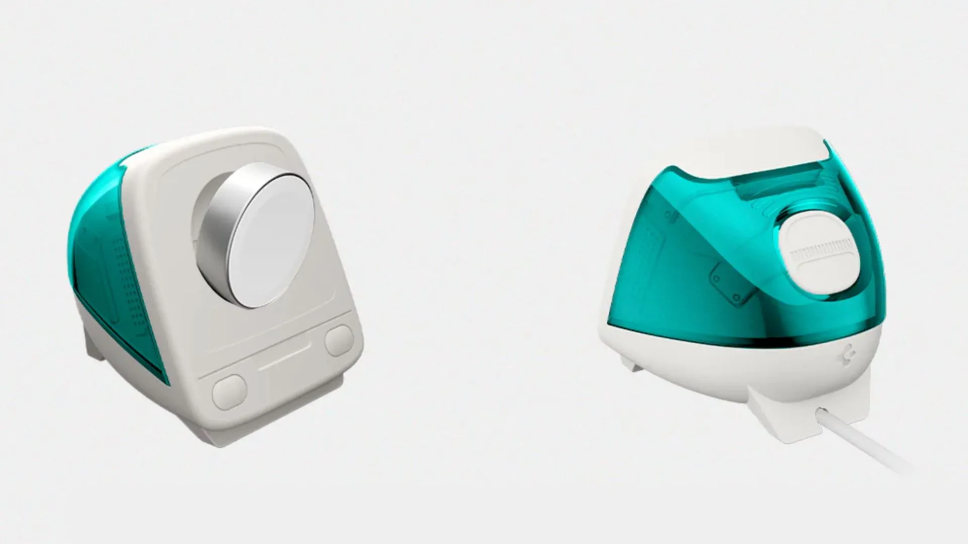 Chân đế sạc Spigen dành cho Apple Watch với thiết kế lấy cảm hứng từ iMac G3 đầy màu sắc.