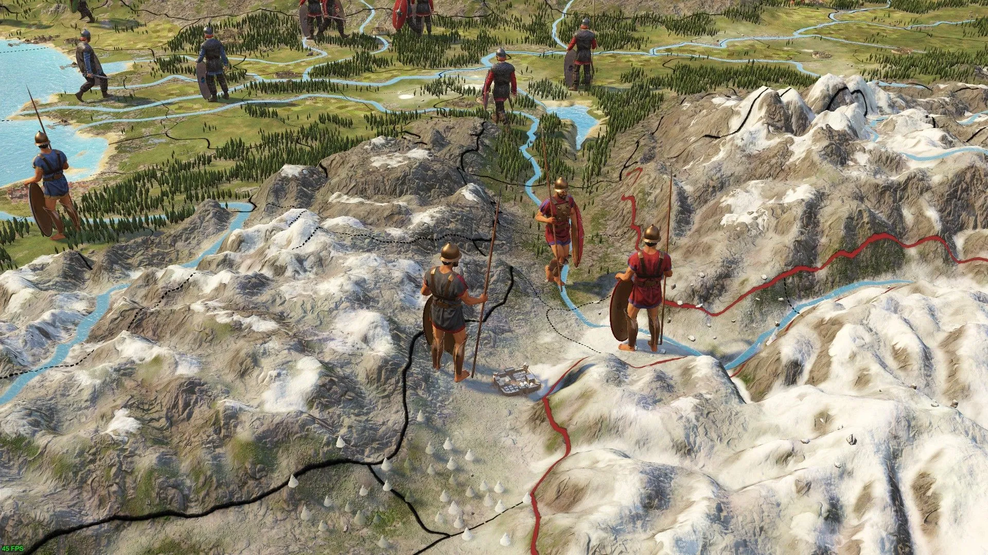 Cố vấn quân sự La Mã trên đồi trong game chiến thuật Imperator Rome