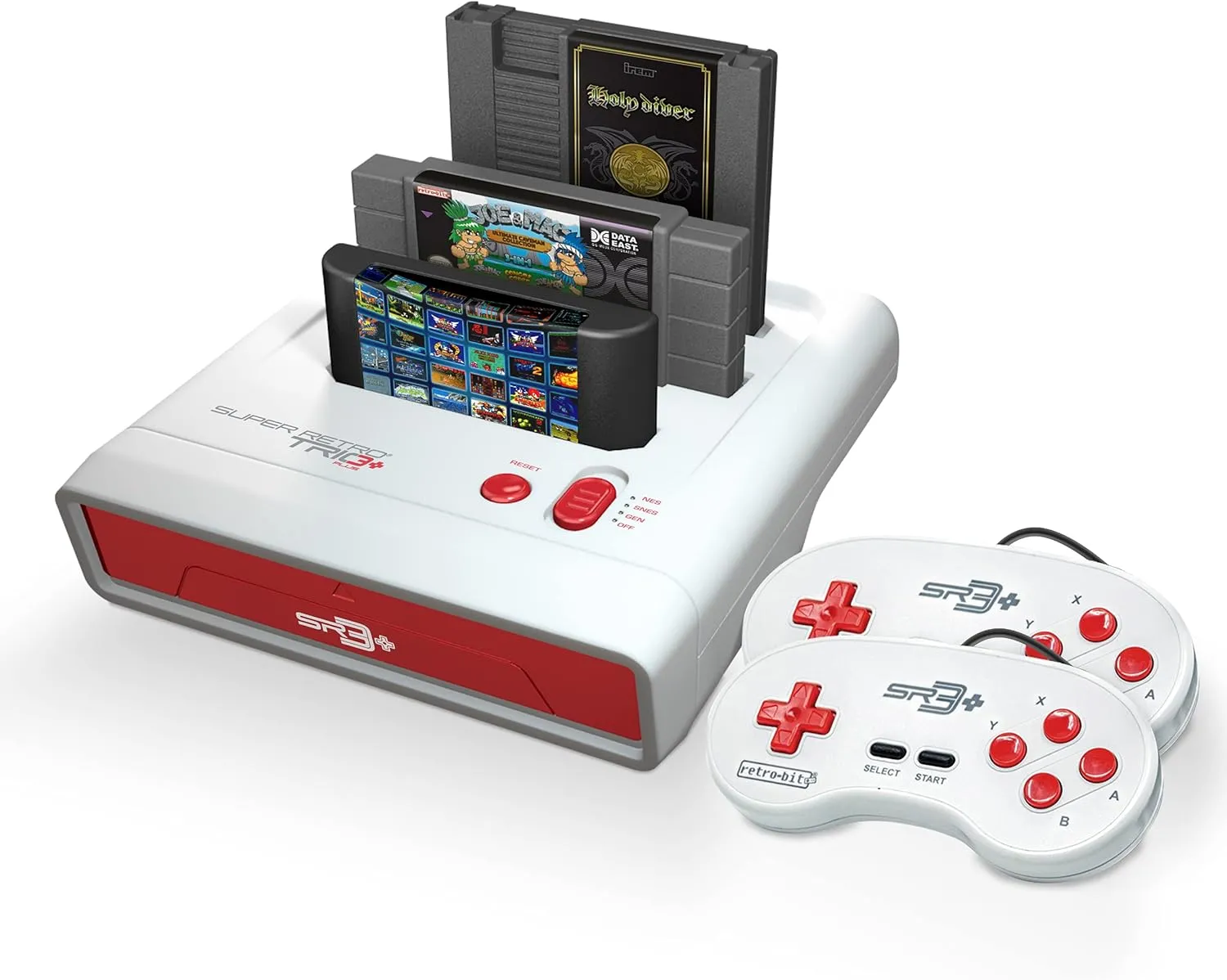 Console Retro-Bit Super Retro Trio HD Plus chơi game NES SNES Genesis