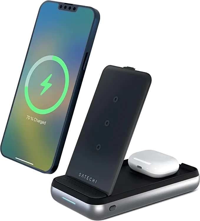 Đế sạc không dây kép Satechi Duo Charger cho điện thoại và tai nghe