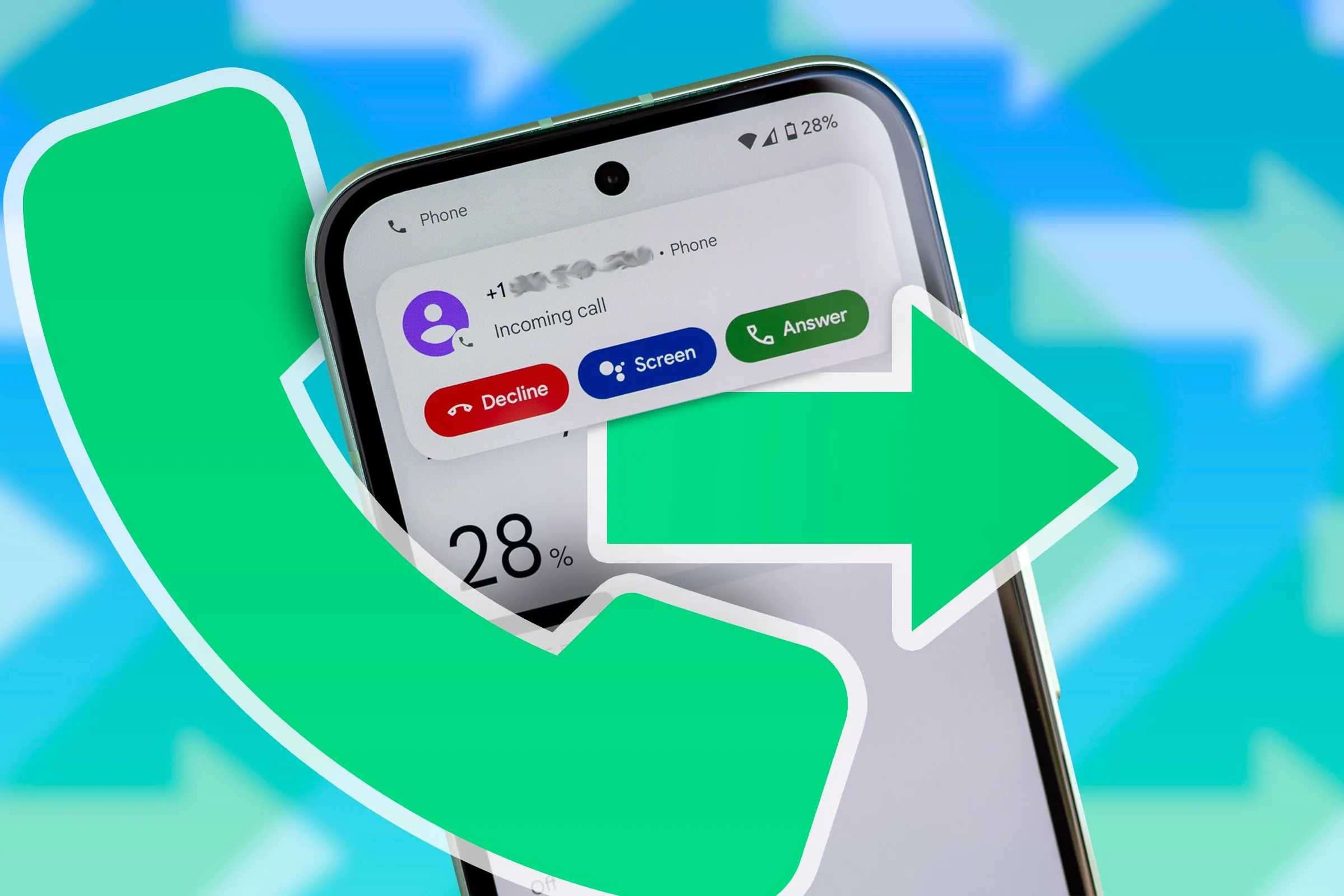 Điện thoại hiển thị cuộc gọi đến, minh họa khả năng gọi qua Wi-Fi khi tín hiệu di động kém.