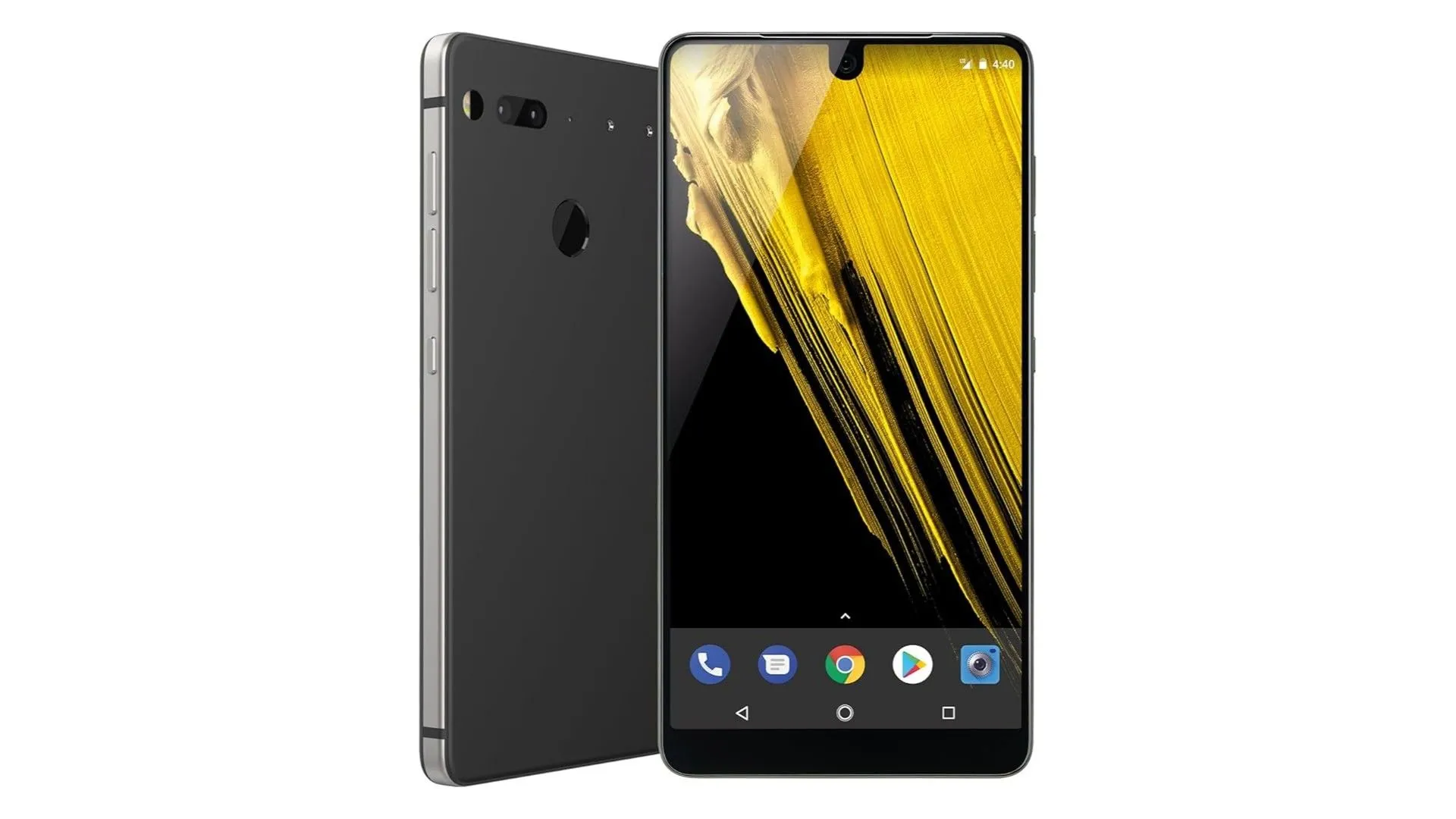 Essential PH-1 hiển thị camera trước dạng giọt nước và thân máy làm từ vật liệu cao cấp