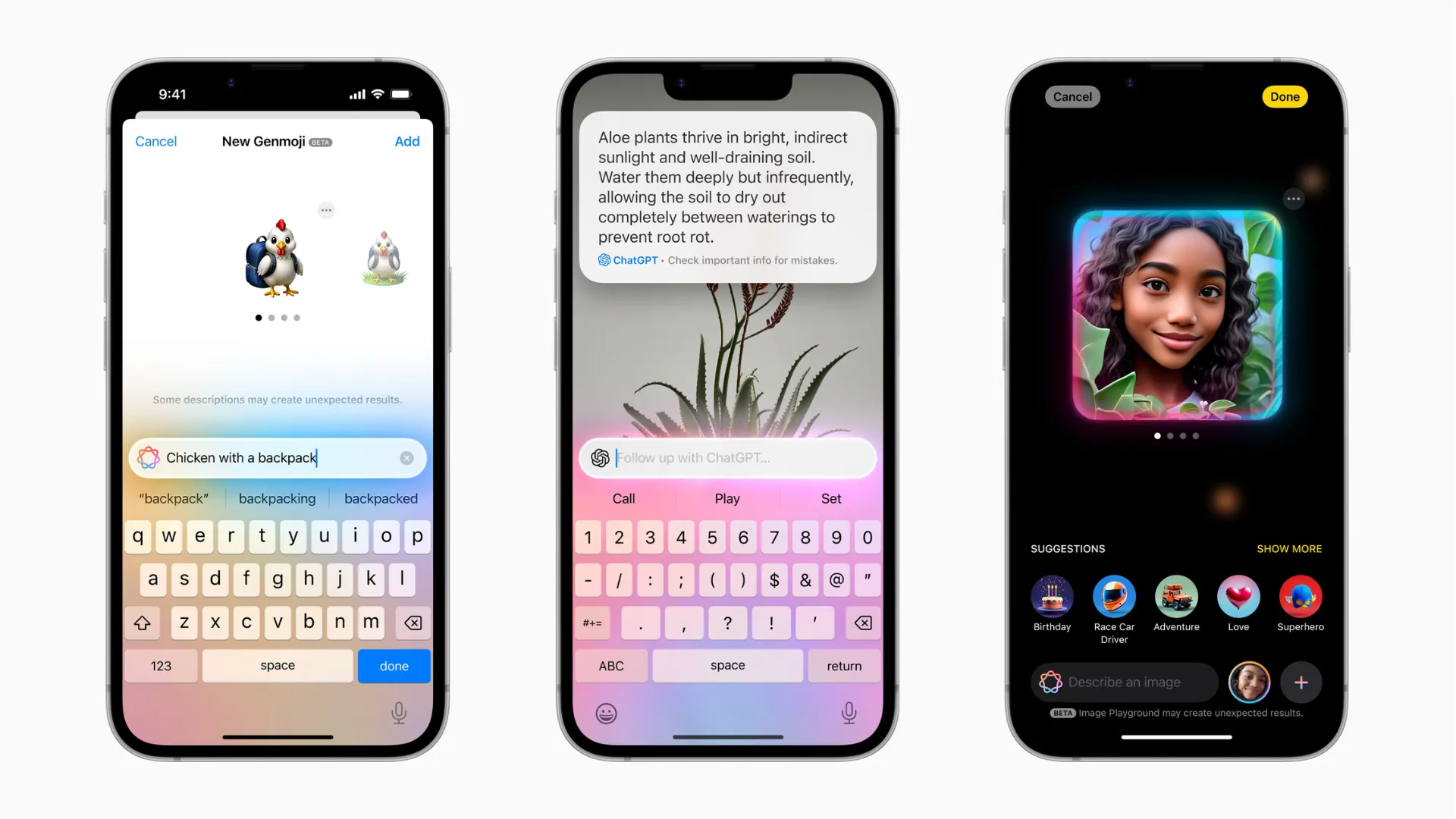 Giao diện các tính năng Apple Intelligence trên iPhone 16e
