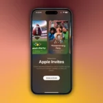 Giao diện chính của ứng dụng Apple Invites trên iPhone, hiển thị các sự kiện sắp tới và tùy chọn tạo lời mời.