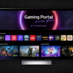 Giao diện chính Gaming Portal của LG trên webOS hiển thị các tựa game