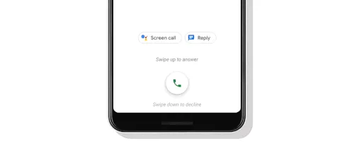 Giao diện cuộc gọi đến hiện tại của ứng dụng Google Phone với nút vuốt