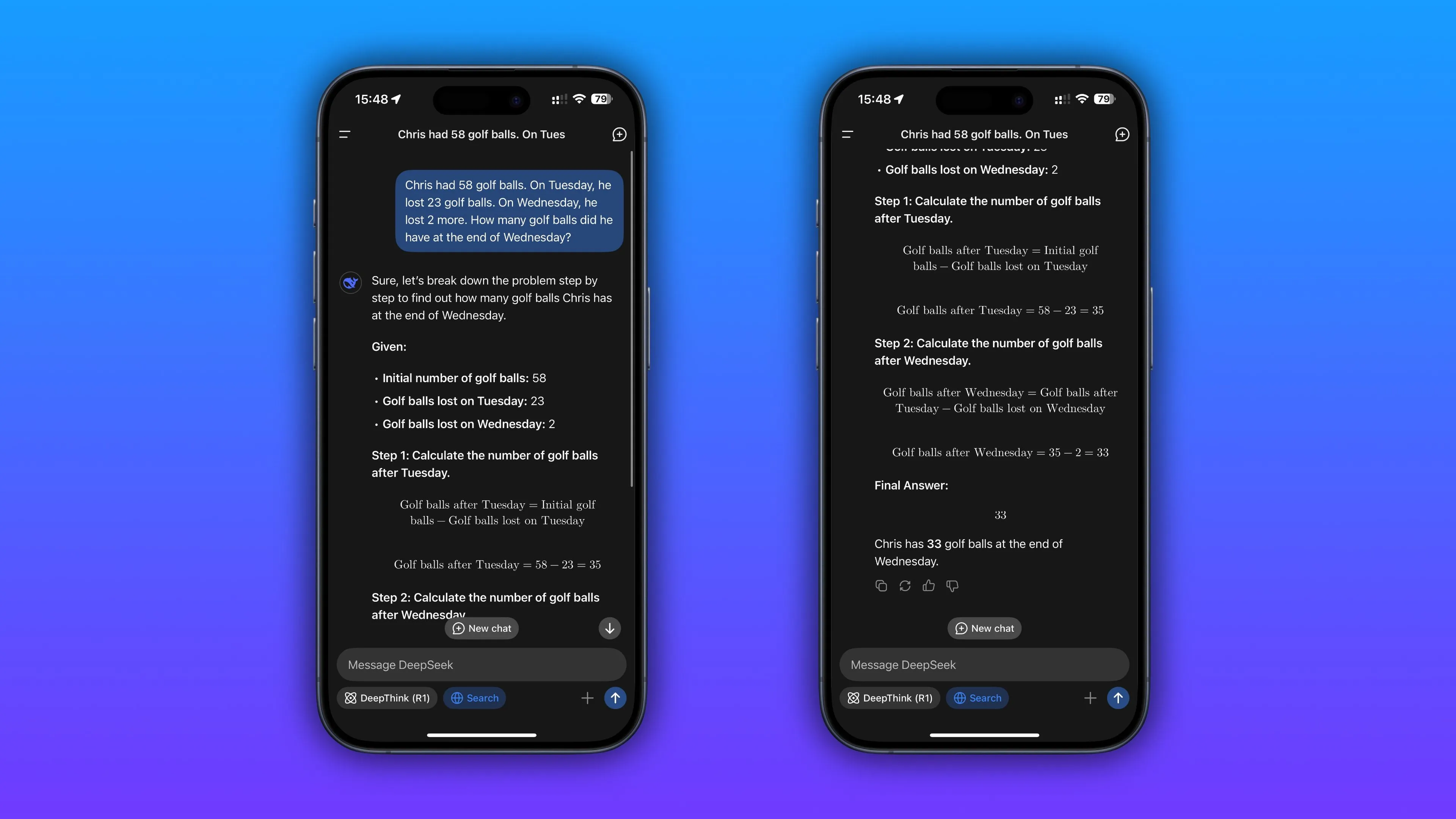 Giao diện DeepSeek AI hiển thị khả năng suy luận và giải thích phản hồi