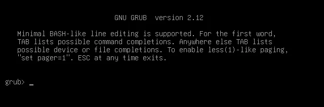 Giao diện dòng lệnh GRUB CLI dùng để chẩn đoán và sửa lỗi khởi động Linux