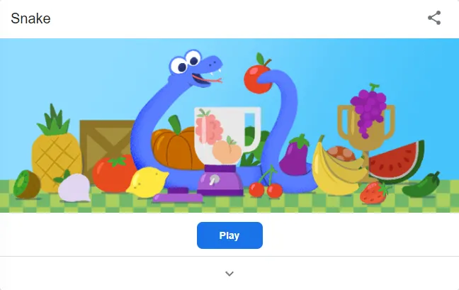 Giao diện game Rắn săn mồi trực tiếp trên Google