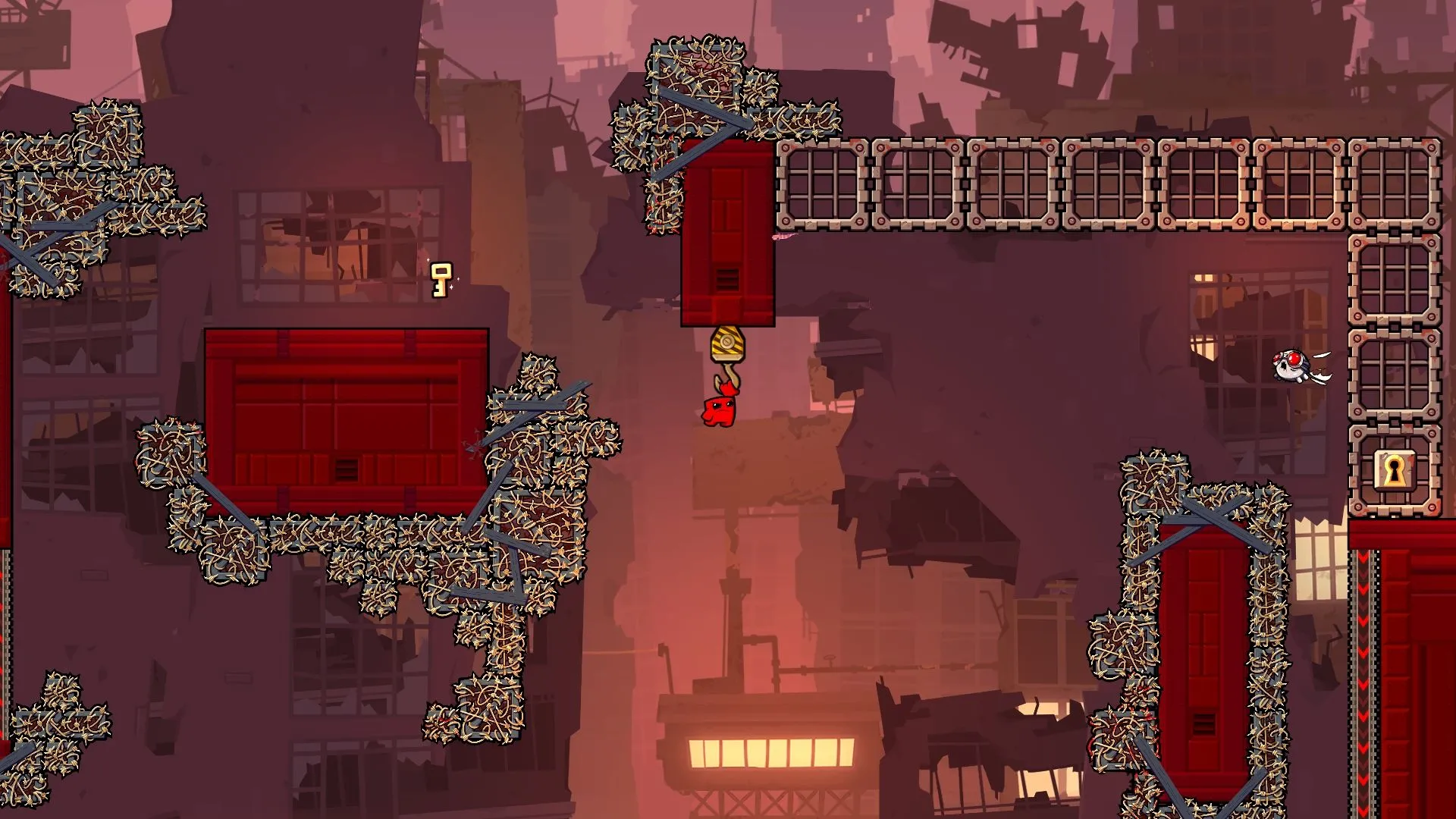Giao diện game Super Meat Boy Forever, minh họa trò chơi platformer chất lượng cao trên web
