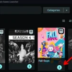 Giao diện Heroic Games Launcher hiển thị nút "Install" để cài đặt Fall Guys trên Linux.