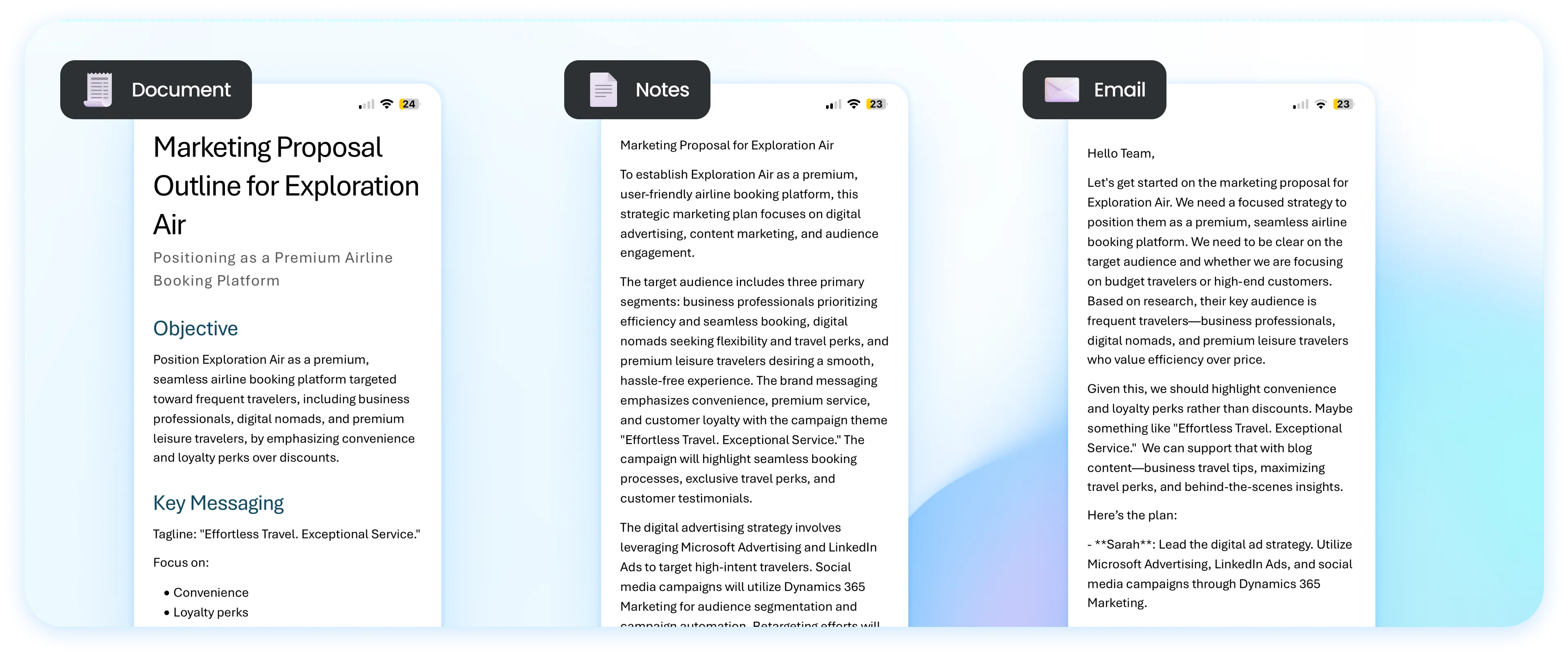 Giao diện lựa chọn định dạng tài liệu cho ghi chú giọng nói trong Microsoft Copilot trên Word cho iOS