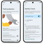 Giao diện tính năng Identity Check trên điện thoại Android 15 yêu cầu xác thực sinh trắc học để bảo vệ cài đặt quan trọng