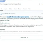 Giao diện Tổng quan AI trên Google Tìm kiếm hiển thị kết quả tổng hợp thông tin với các liên kết trích dẫn nguồn.