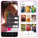 Giao diện ứng dụng Edits của Meta hiển thị các tính năng chỉnh sửa video chuyên nghiệp và tùy chọn thay đổi độ phân giải để tối ưu chất lượng.