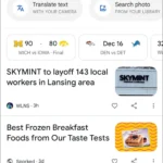 Giao diện ứng dụng Google Discover với các thẻ tin tức được cá nhân hóa.