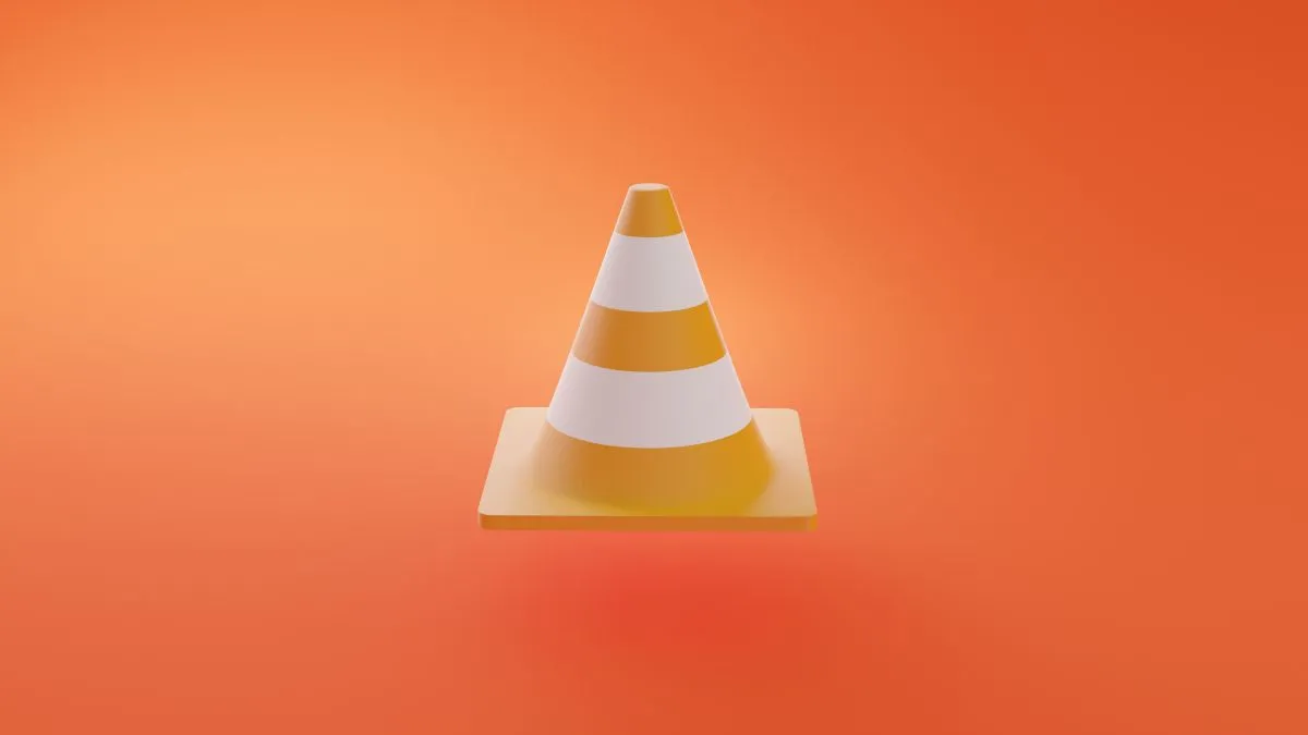 Hình ảnh biểu tượng hình chóp giao thông, đại diện cho phần mềm VLC Media Player – trình phát đa phương tiện miễn phí và mạnh mẽ trên Windows.