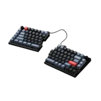 Hình ảnh cận cảnh bàn phím Keychron Q11 QMK/VIA TKL màu xám kim loại trên nền trong suốt.