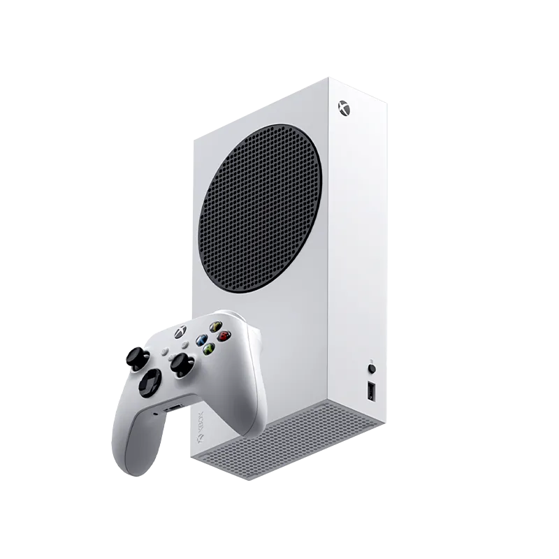 Hình ảnh cận cảnh Xbox Series S màu trắng đi kèm tay cầm, minh chứng cho kỷ nguyên game kỹ thuật số