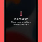 Hình ảnh cảnh báo iPhone bị quá nhiệt trên màn hình