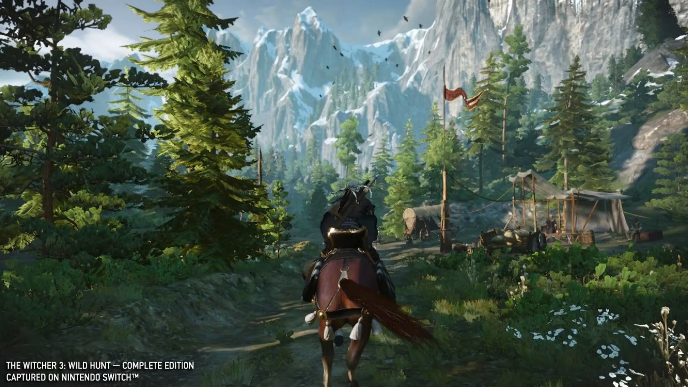 Hình ảnh đồ họa game The Witcher 3 trên Nintendo Switch, thường bị giảm chất lượng khi chơi trên màn hình lớn.