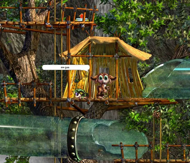 Hình ảnh quảng bá game Creatures, một trò mô phỏng sự sống với sinh vật Norns và AI tiên tiến từ năm 1996.