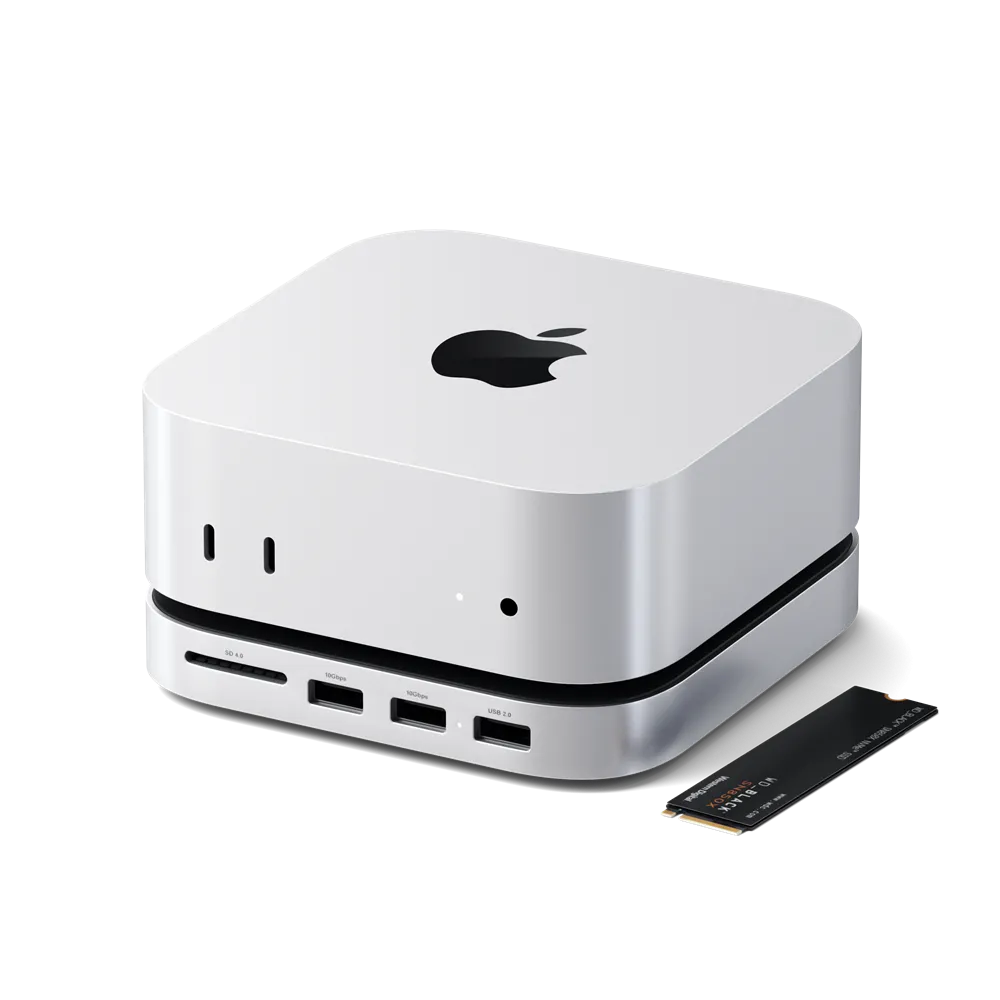 Hub Satechi Mac Mini M4 và các cổng kết nối đa dạng