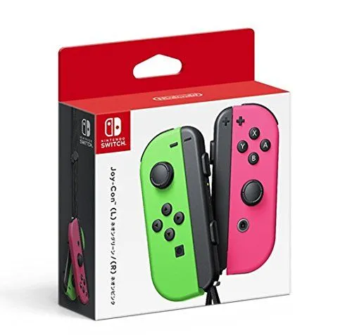 Joy-Con Nintendo Switch màu xanh neon và hồng neon, minh họa tính tương thích với Switch 2